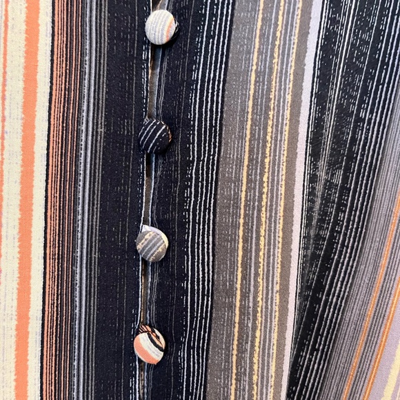 Navy and Peach Striped Torrid 3 Blouse - Picture 2 of 4